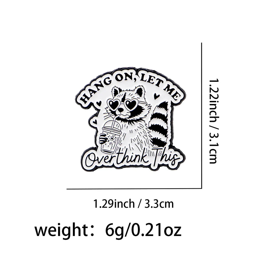 Raccoon Enamel Pin ’Hang On’ Funny Animal Brooch Pines Lapel Pins Badge on Backpack Clothing Accessories Fashion