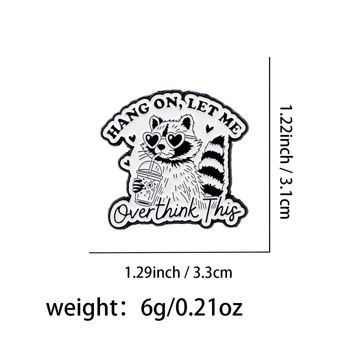 Raccoon Enamel Pin ’Hang On’ Funny Animal Brooch Pines Lapel Pins Badge on Backpack Clothing Accessories Fashion