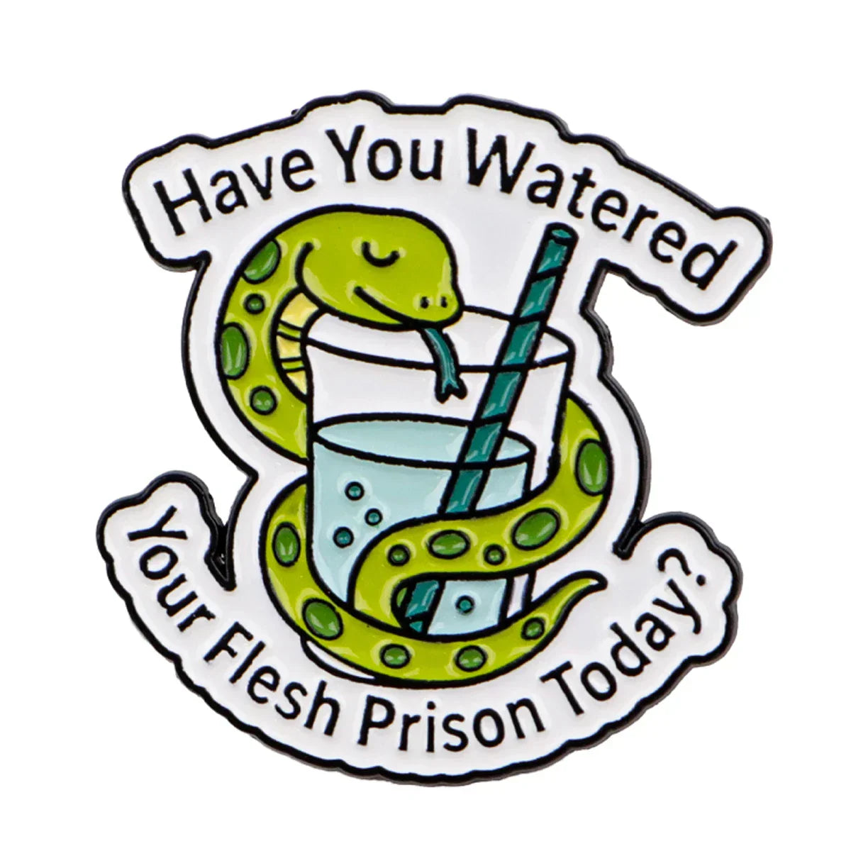 Snake Quotes Enamel Pin HAVE YOU WATERED Brooch Pines Lapel Pins Badge Clothing Accessories Fashion Jewelry Friends