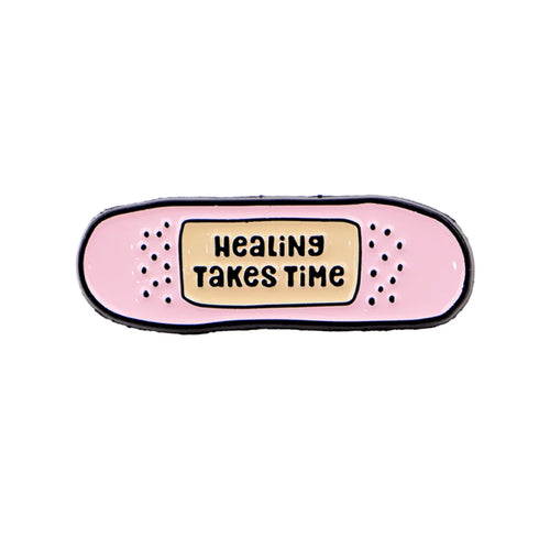 ’HEaLiNg takes TiMe’ Enamel Pin Brooch Pines Lapel Pins Badge on Backpack Clothing Accessories Medical Jewelry Friends