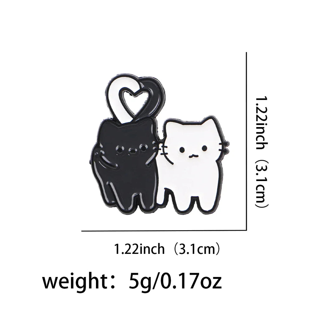 Cute Cat Enamel Pin Cartoon Animal Brooch Pines Lapel Pins Badge on Backpack Clothing Accessories Couple Jewelry