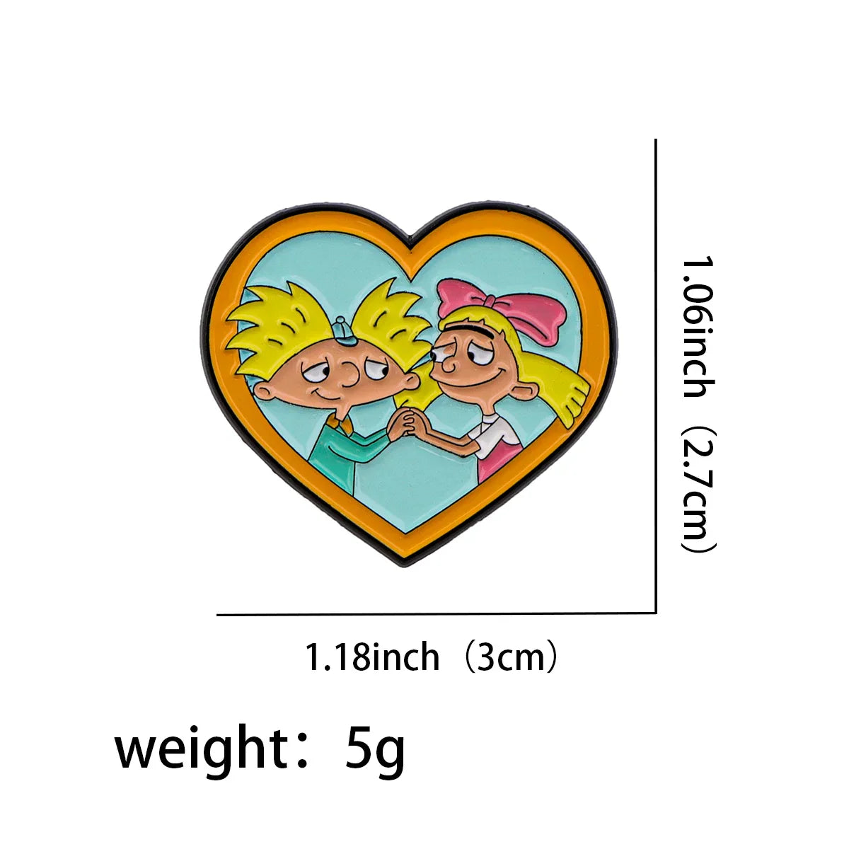Helga and Arnold Enamel Pin 1