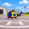 Helicopter Pin on a colorful miniature airfield