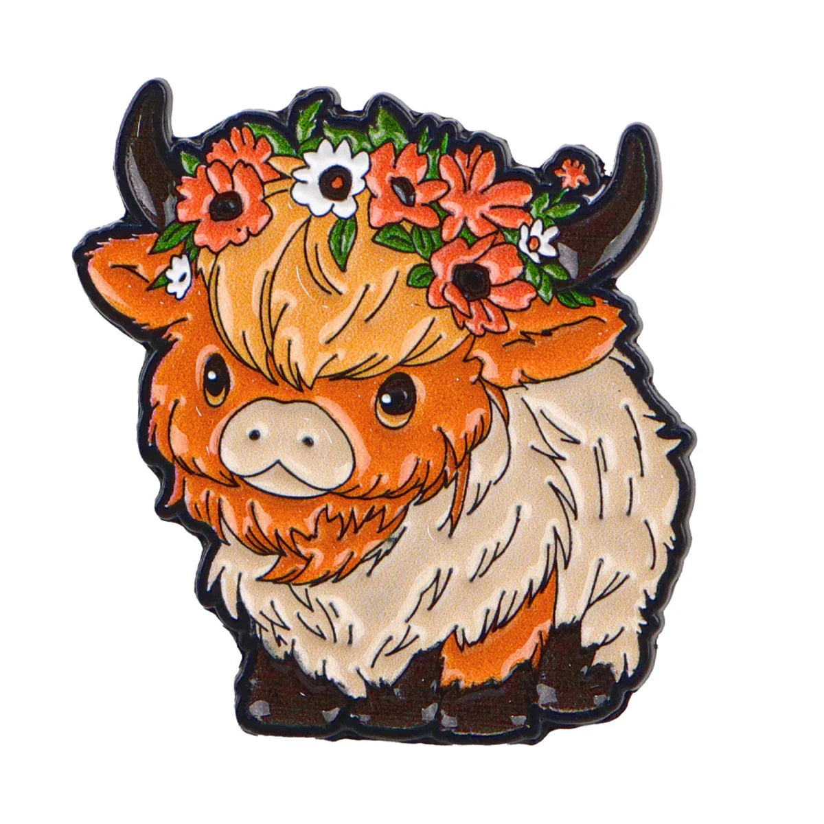 Highland Cow Enamel Pin 1