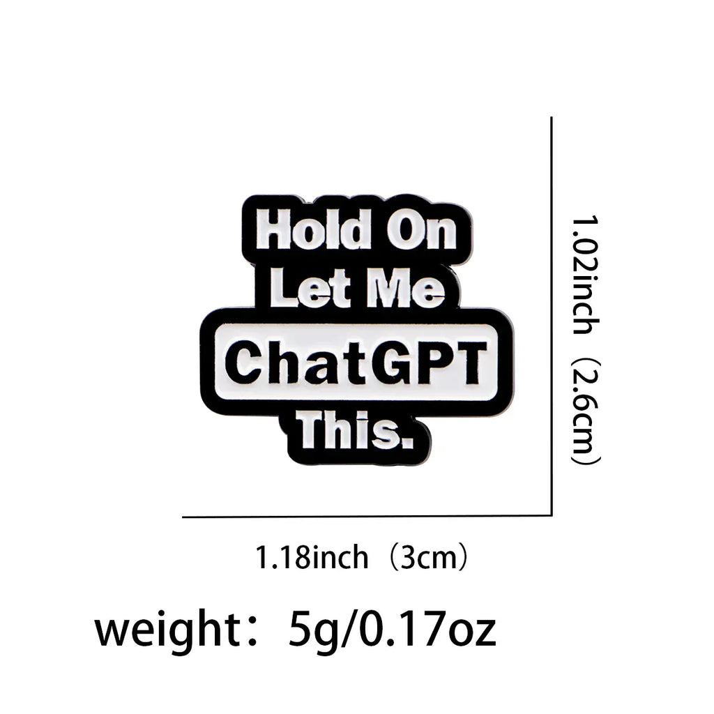 ’Hold On’ Enamel Pin Humorous Quotes Brooch Pines Lapel Pins Badge on Backpack Clothing Accessories Fashion Jewelry