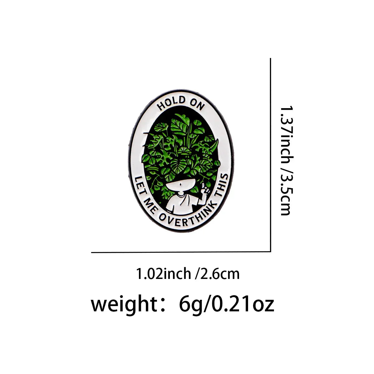 Funny ’Hold On Let Me Overthink This’ Enamel Pin Lapel Pins for Backpacks Brooches for Women Fashion Jewelry