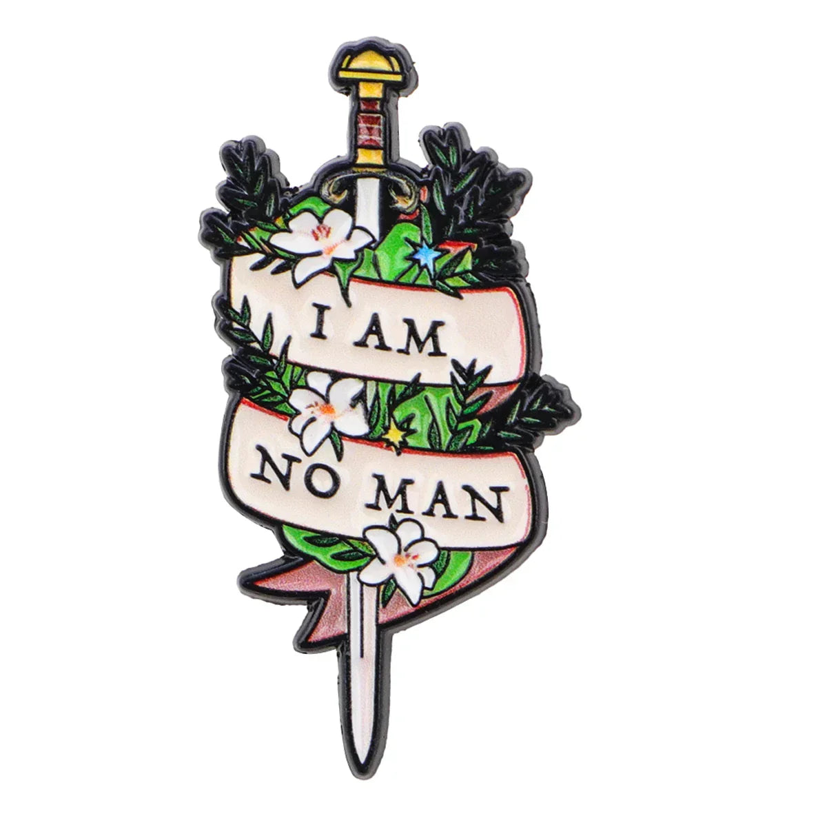 I AM NO MAN Lapel Pins for Backpacks Brooches for Women Sword Enamel Pin Fashion Jewelry Accessories Friends Gift - 1