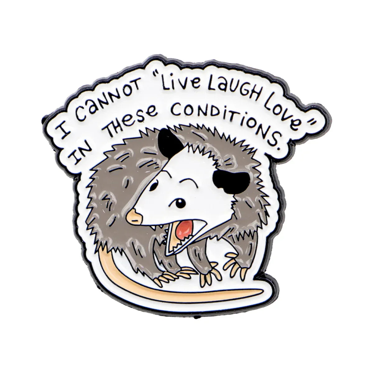 Cartoon Opossum Enamel Pin Quotes Brooch Pines Lapel Pins Badge on Backpack Clothing Accessories Animal Jewelry Friends
