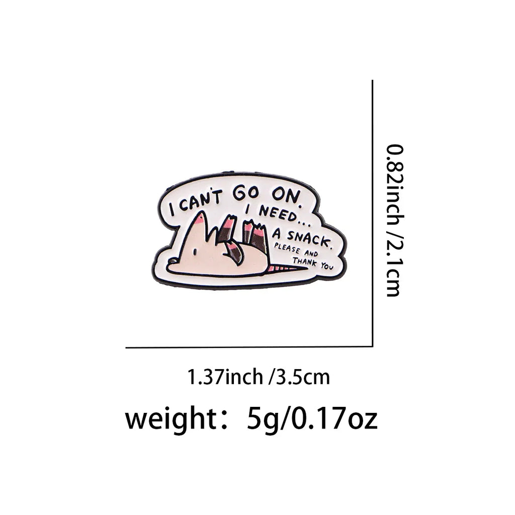 I Can’t Go On Humorous Possum Enamel Pin Lapel Pins for Backpacks Brooches for Women Animal Jewelry Accessories Friends