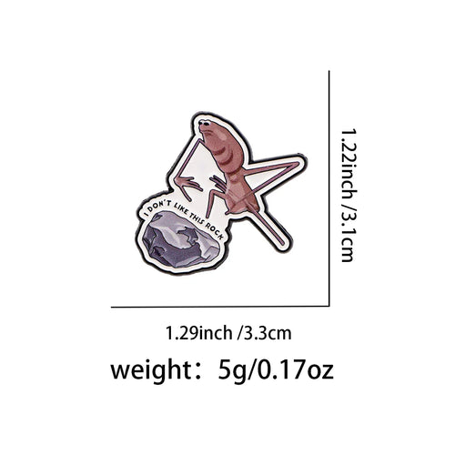 ’I DON’T LIKE THIS ROCK’ Funny Enamel Pin Lapel Pins for Backpacks Brooches for Women Fashion Jewelry Accessories