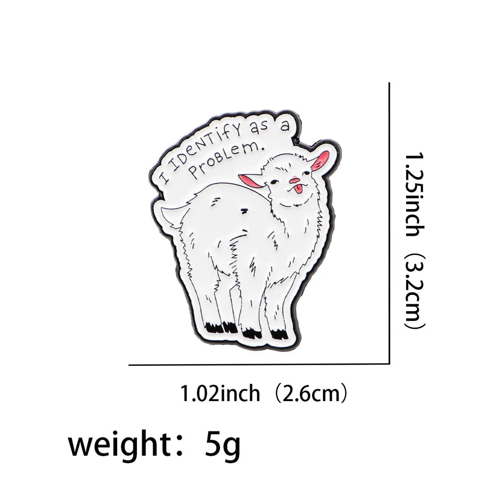 I Identify As A Problem Goat Enamel Pin 1
