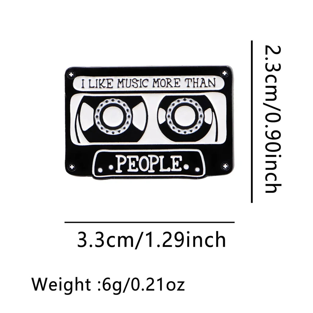 ’I LIKE MUSIC’ Enamel Pin Brooch Pines Lapel Pins Badge on Backpack Clothing Accessories Vintage Jewelry Music