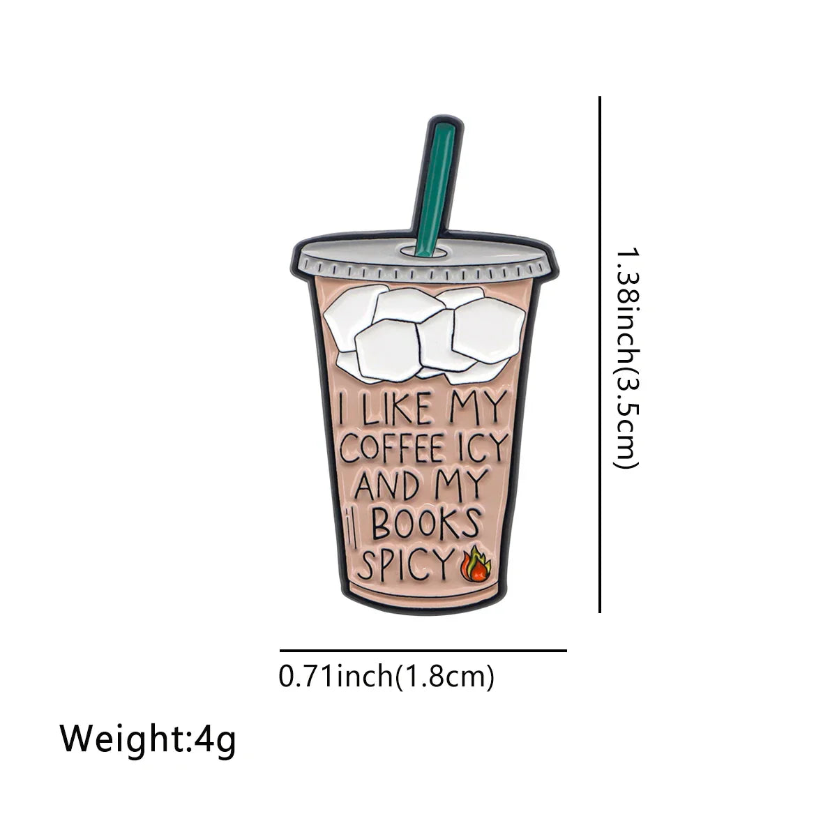 I Like My Coffee And My Books Spicy Enamel Pin 1
