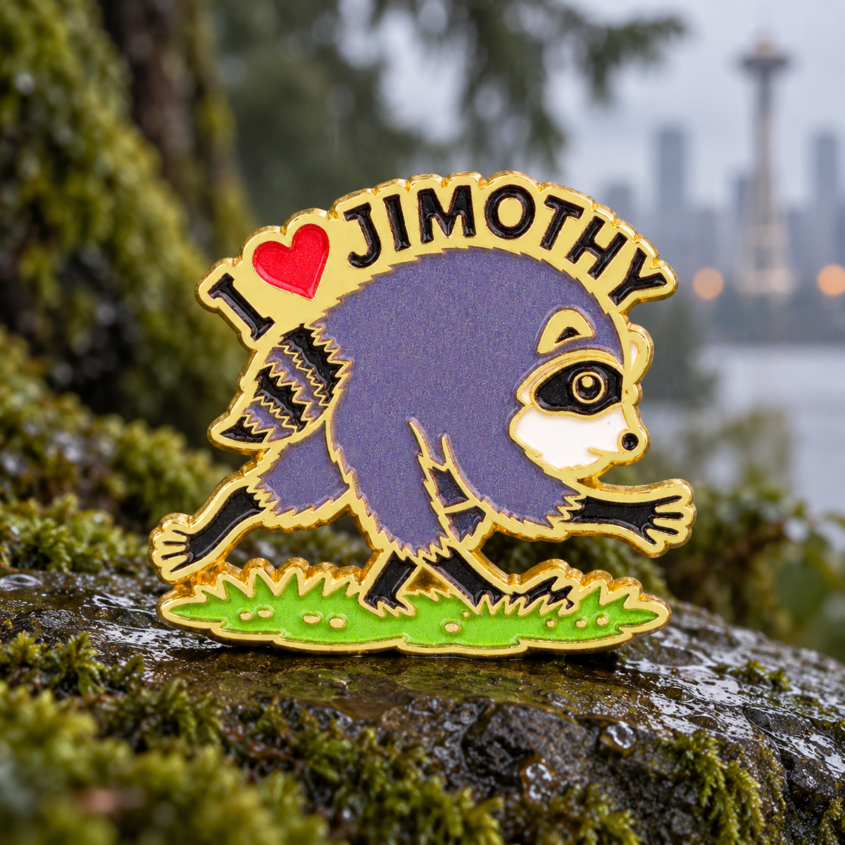 Pin de mapache «Amo a Jimothy»