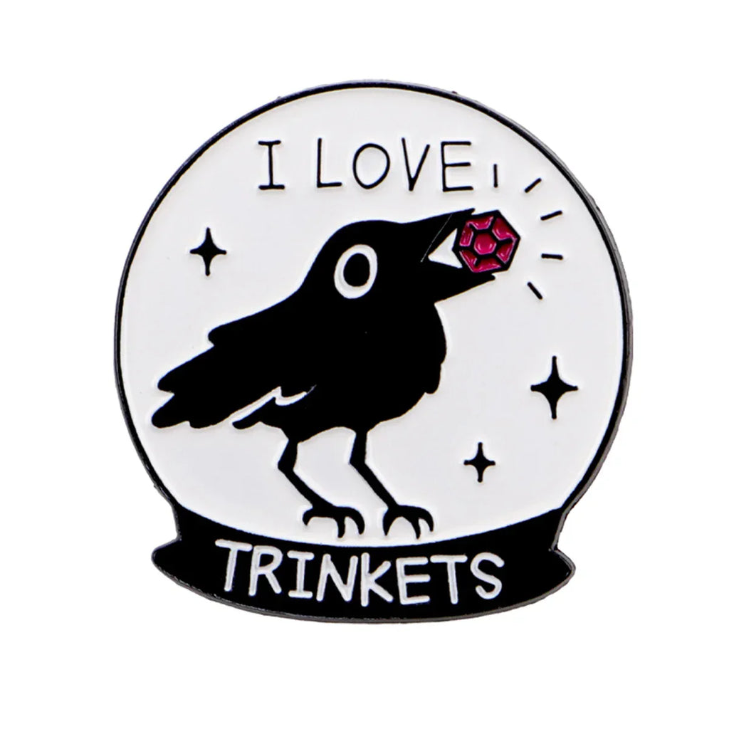 Crow Lapel Pins for Backpacks Funny Quotes Brooches for Women Enamel Pin Fashion Jewelry Accessories Friends Gift - 1