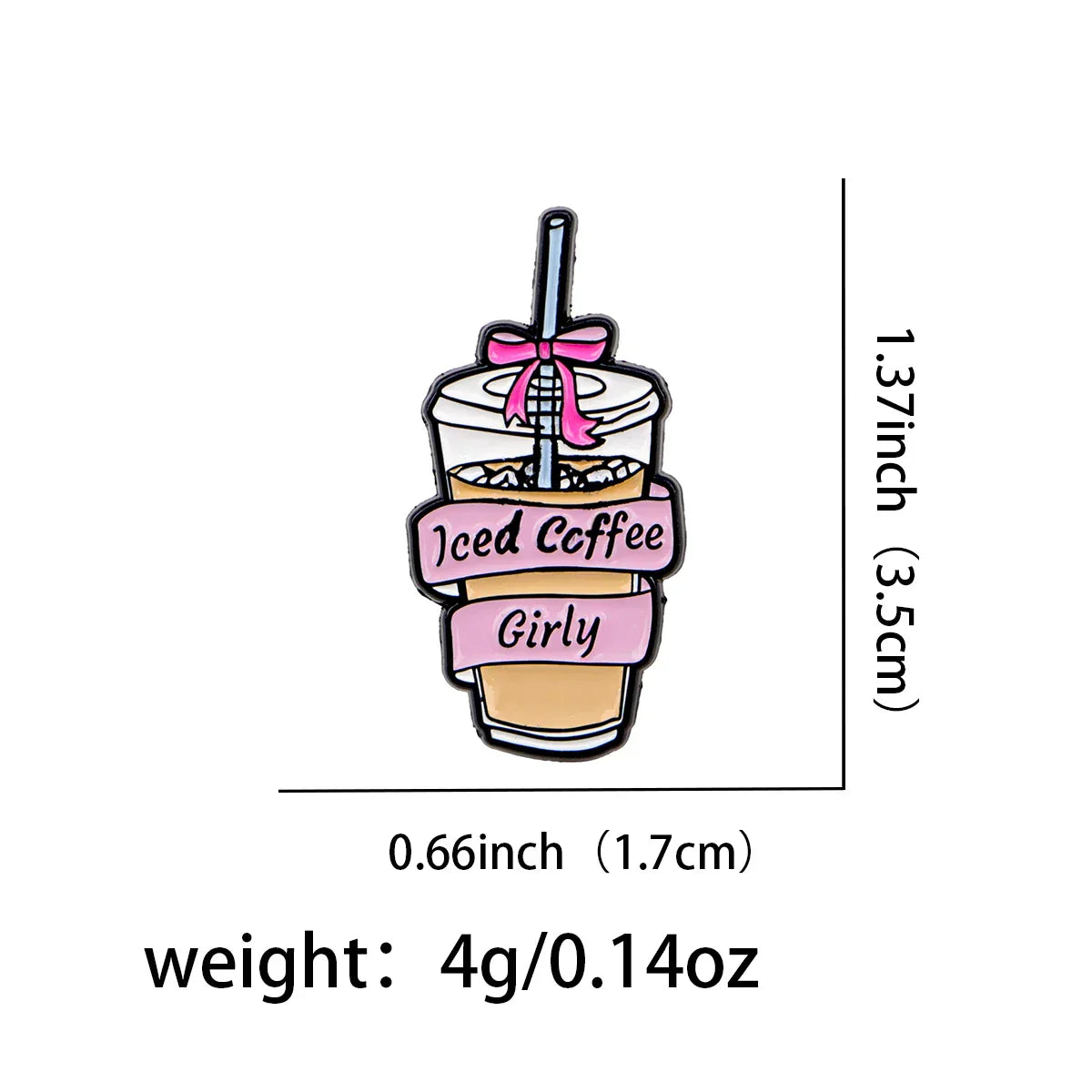 Coffee Enamel Pin Pink Bow Brooch Pines Lapel Pins Badge on Backpack Clothing Accessories Fashion Jewelry Girl Gifts - 1