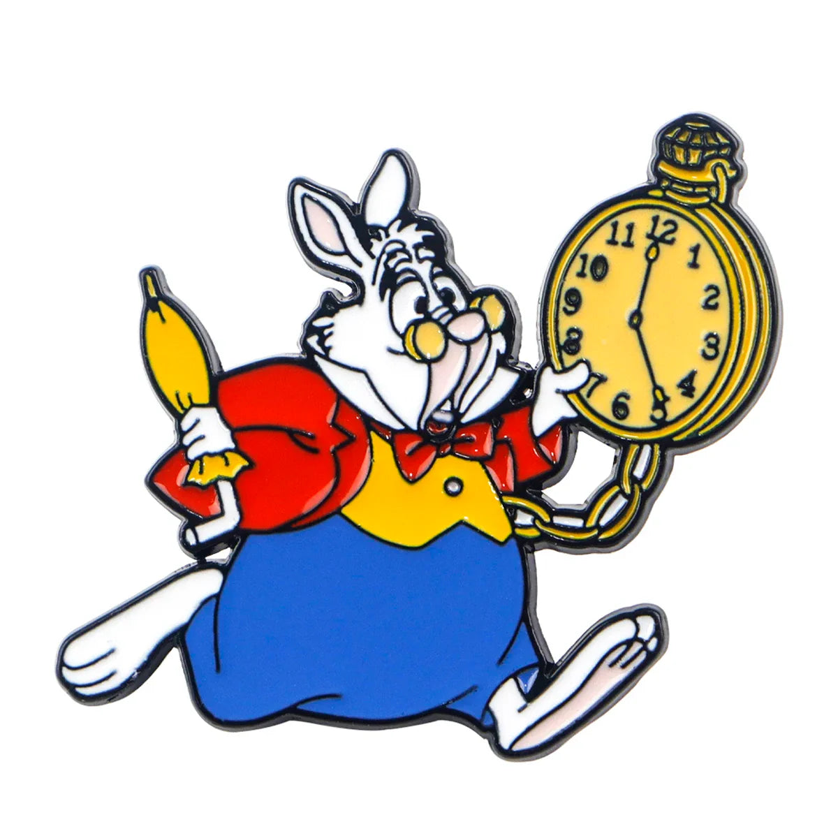 ’I’m late’ White Rabbit Enamel Pin 1