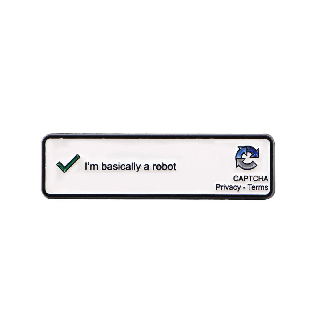 Robot Quotes Enamel Pin ’i’m not a robot’ Brooch Pines Lapel Pins Badge Clothing Accessories Funny Jewelry Friends