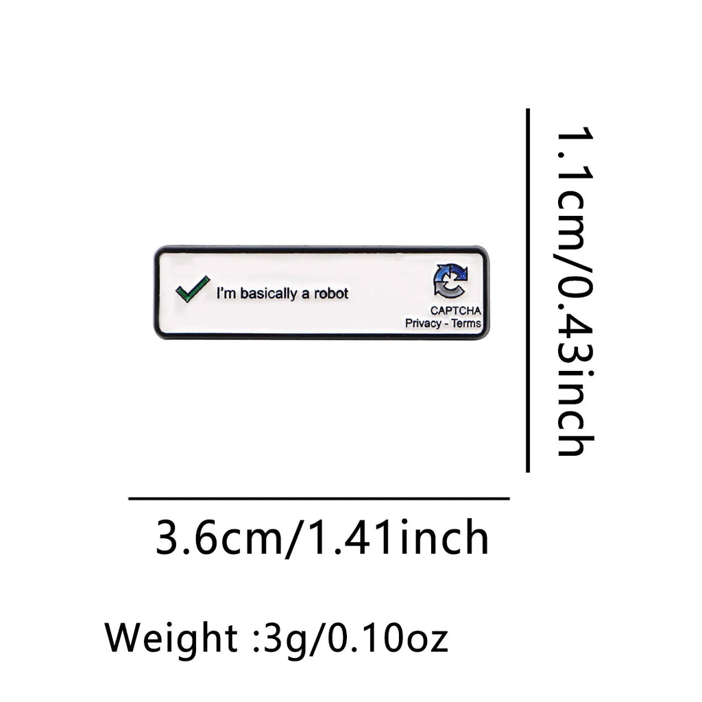 Robot Quotes Enamel Pin ’i’m not a robot’ Brooch Pines Lapel Pins Badge Clothing Accessories Funny Jewelry Friends Gifts