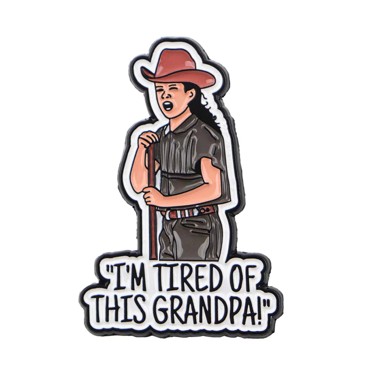 Cartoon Enamel Pin ’Grandpa!’ Quote Brooch Pines Lapel Pins Badge on Backpack Clothing Accessories Funny Jewelry