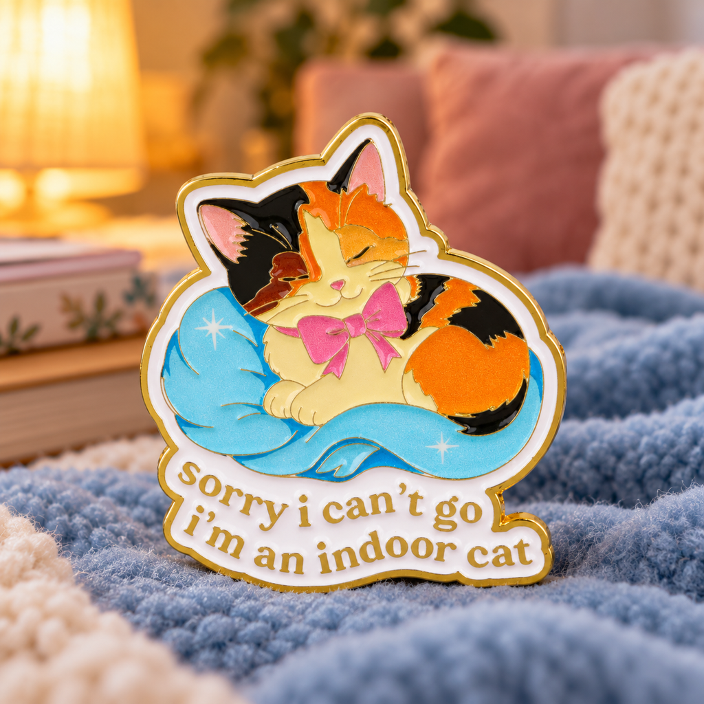 Sorry I Can't Go I'm An Indoor Cat Sleeping Pin – chambre cosy