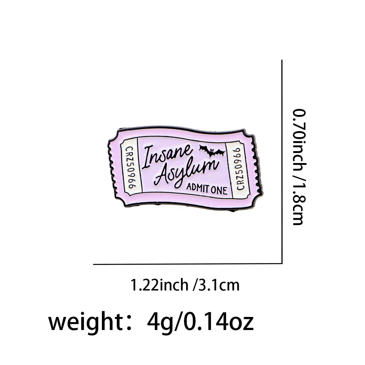 Ticket Lapel Pins for Backpacks Punk Brooches for Women Vintage Enamel Pin Fashion Jewelry Accessories Halloween Gift