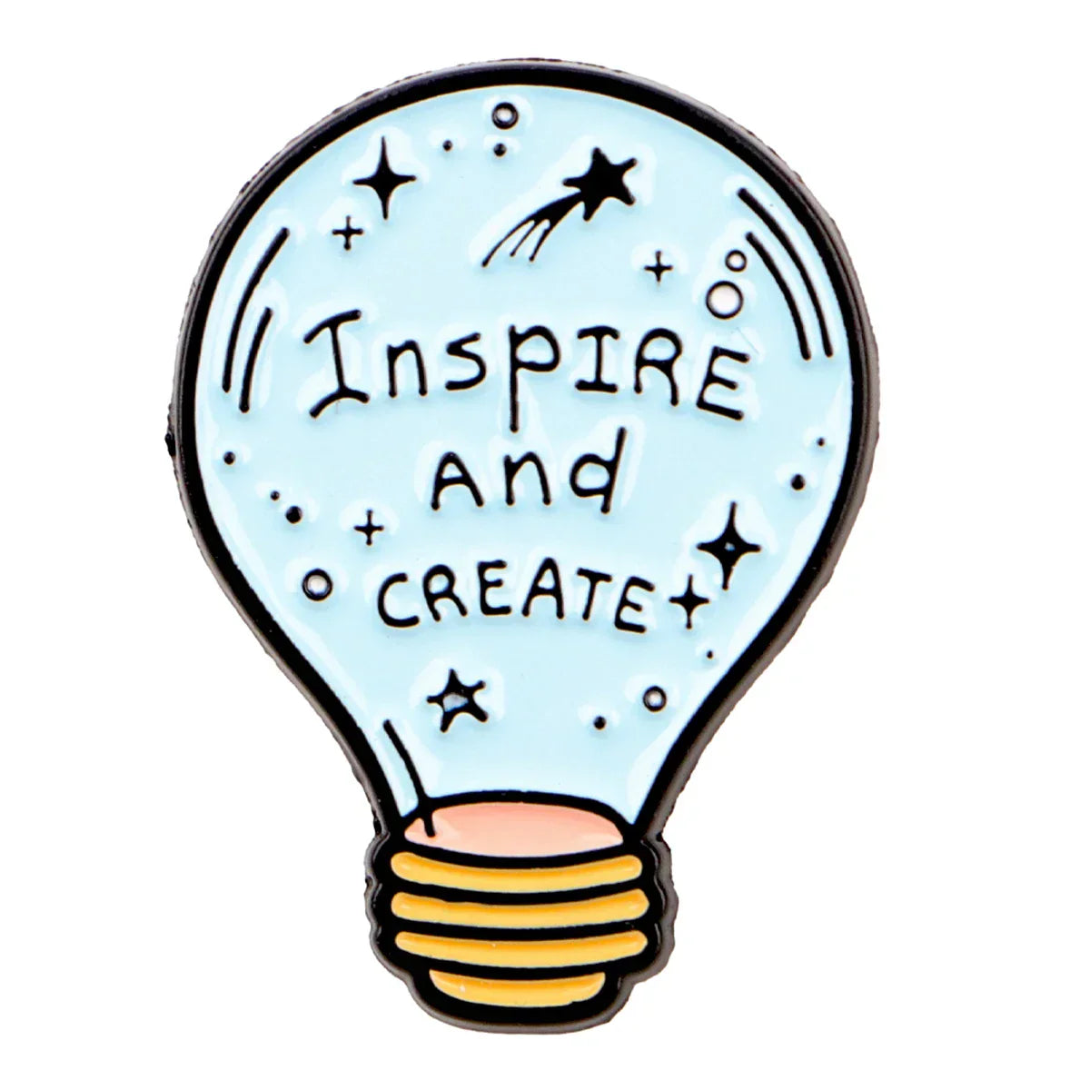 Cute Cartoon Light Bulb Shaped Enamel Pin Brooch Lapel Pins Badge on Backpack Clothing Accessories Inspirational