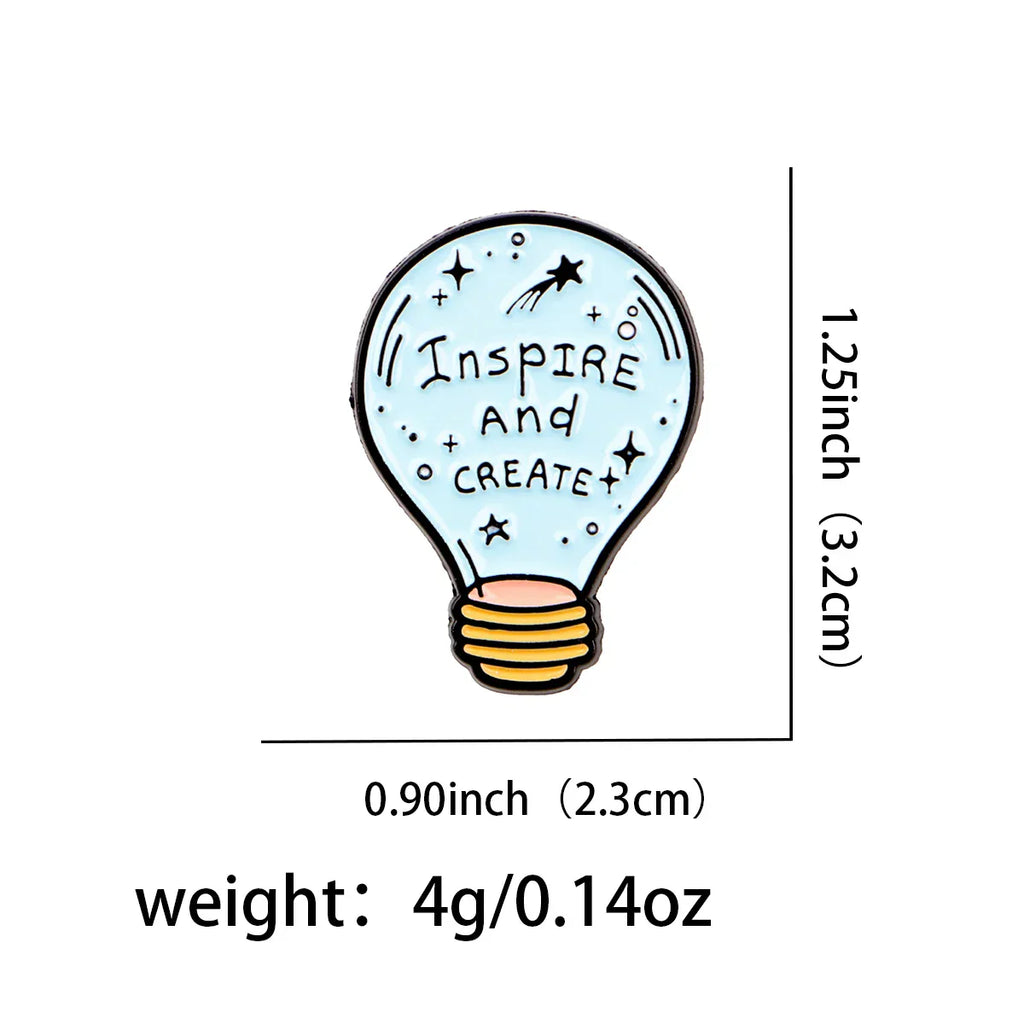 Cute Cartoon Light Bulb Shaped Enamel Pin Brooch Lapel Pins Badge on Backpack Clothing Accessories Inspirational