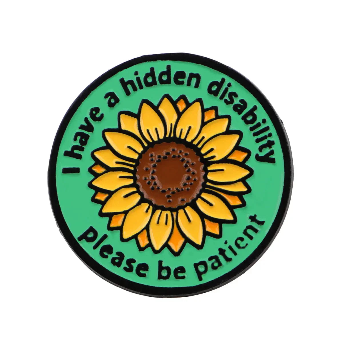 Invisible Disability Enamel Pin Sunflower Brooch Pines Lapel Pins Round Badge Clothing Accessories Fashion Jewelry