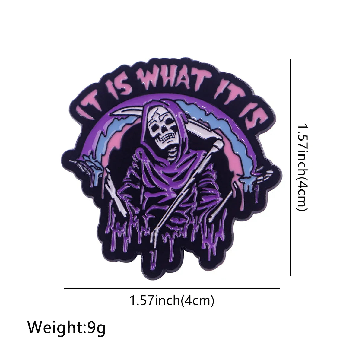 It is What it is Skeleton Death Angel Enamel Pin 1