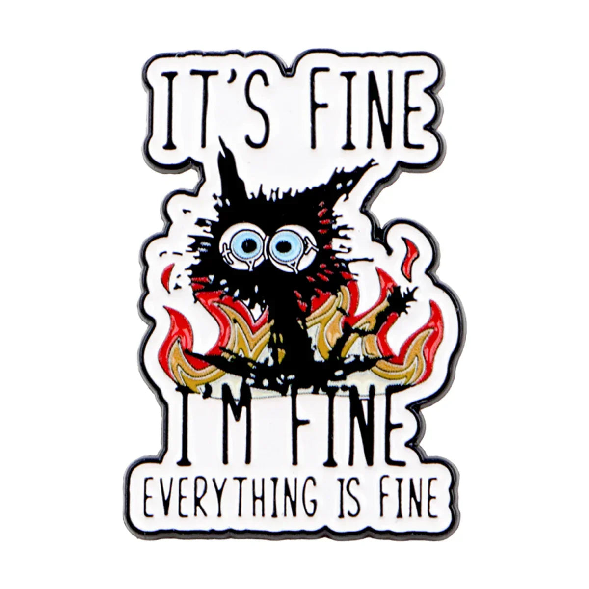 Cartoon Cat Enamel Pin Funny Quotes Brooches Pin Lapel Pins Badge on Backpack Clothing Accessories Animal Jewelry