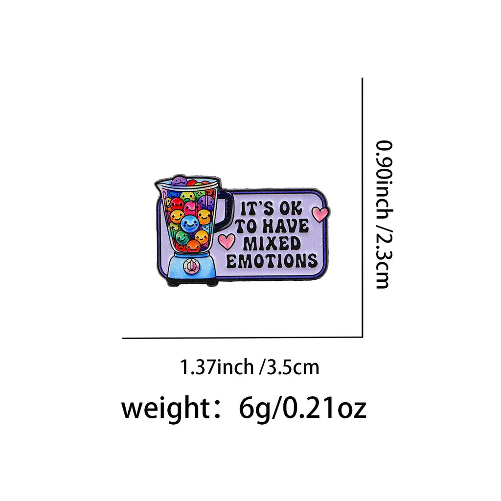 ’Mixed Emotions’ Enamel Pin Cartoon Brooch Pines Lapel Pins Badge on Backpack Clothing Accessories Fashion Jewelry