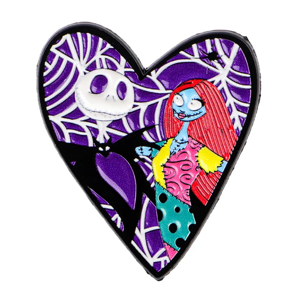 Jack and Sally Spider Web Heart Enamel Pin 1