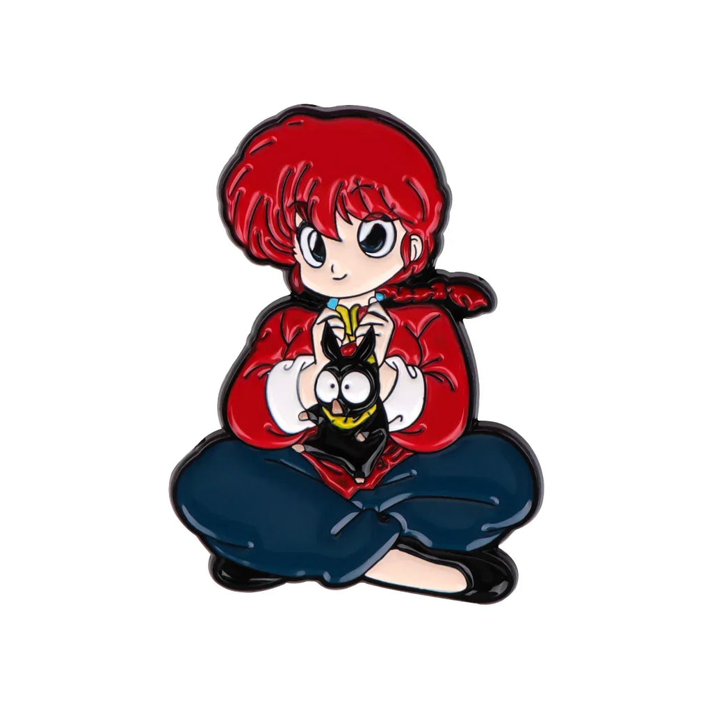 Japanese Ranma and P Chan Enamel Pin 1
