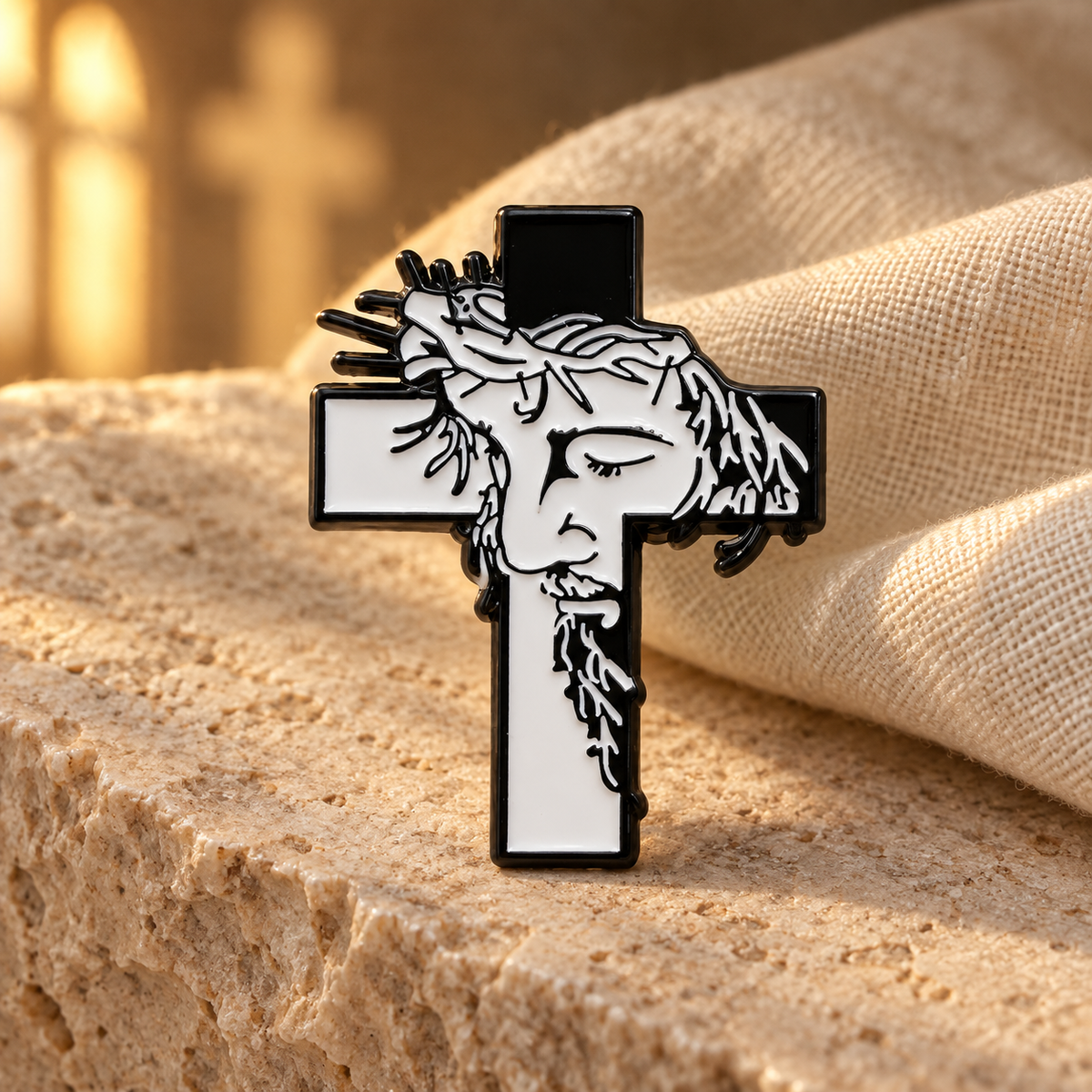 Jesus Cross Pin — styled product photo