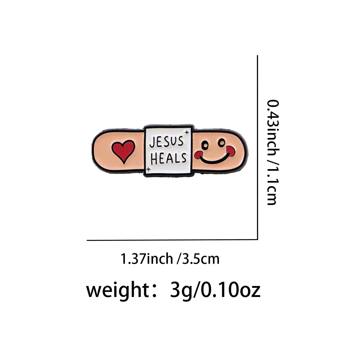 ’JESUS HEALS’ Enamel Pin Mental Health Brooch Pines Lapel Pins Badge on Backpack Clothing Accessories Fashion Jewelry