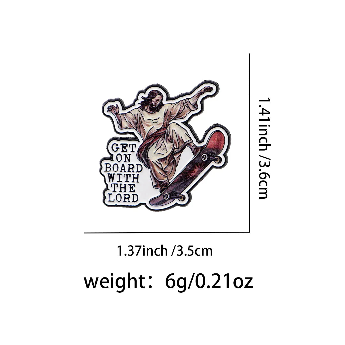 Jesus Enamel Pin ’GET ON BOARD’ Brooch Pines Lapel Pins Quote Badge on Backpack Clothing Accessories Fashion Jewelry
