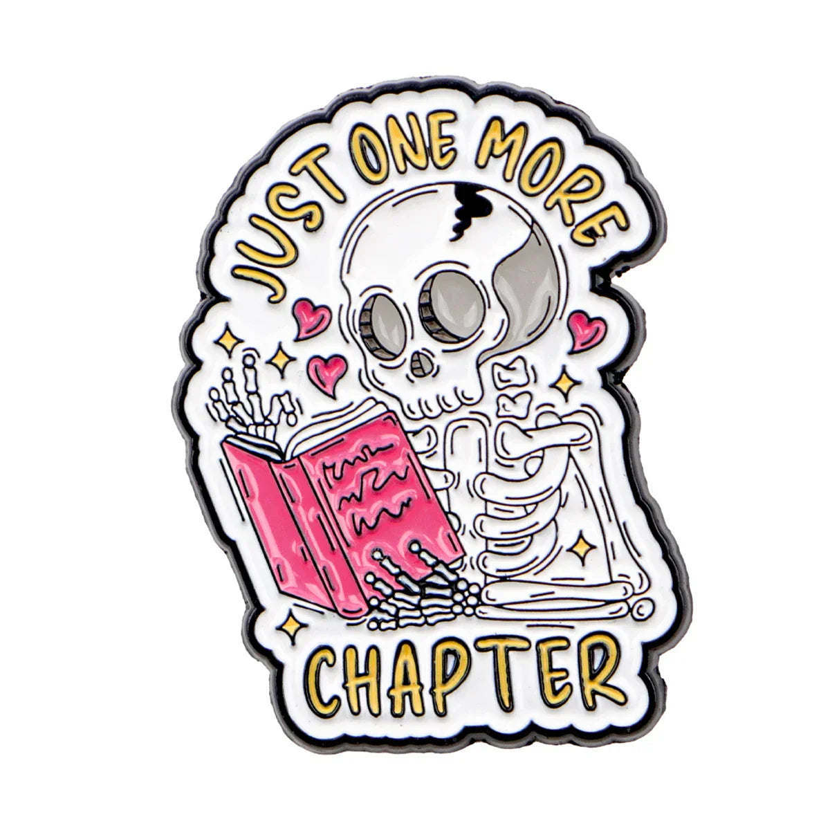 Skeleton Enamel Pin Book Enthusiasts Brooch Pines Lapel Pins Badge on Backpack Clothing Accessories Fashion Jewelry