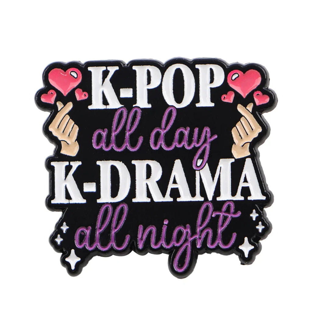 ’all day all night’ Enamel Pin Cute Brooches Lapel Pins Badge on Backpack Clothing Accessories Fashion Jewelry Music