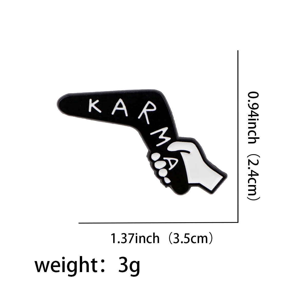 Karma Boomerang Enamel Pin 1