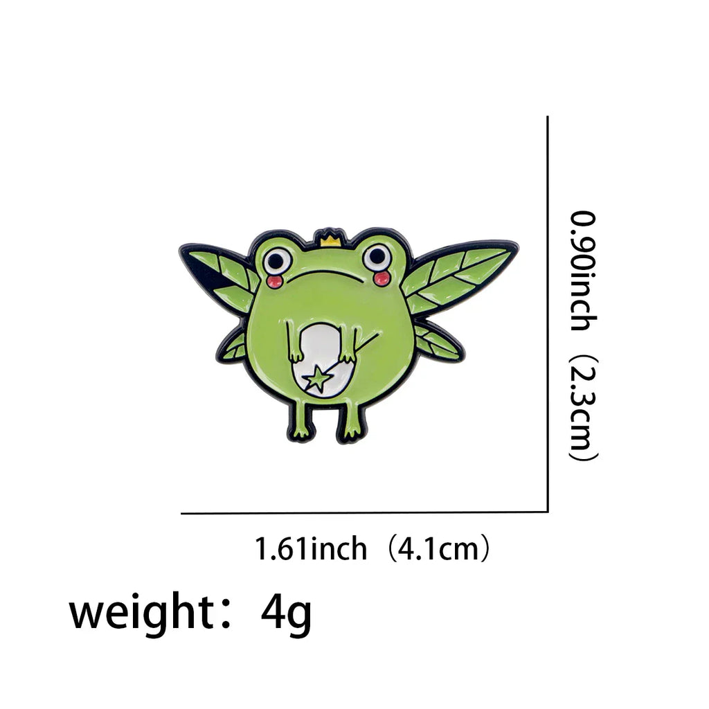 Kawaii Frog Fairy Enamel Pin 1