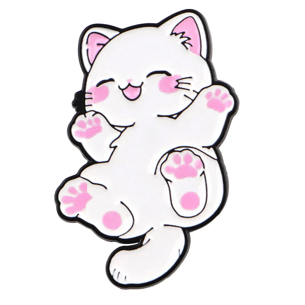 Kawaii Cat Enamel Pins Cartoon Brooches Badge Lapel Pins for Backpacks Bags Backpack Clothes Decoration Animal Jewelry