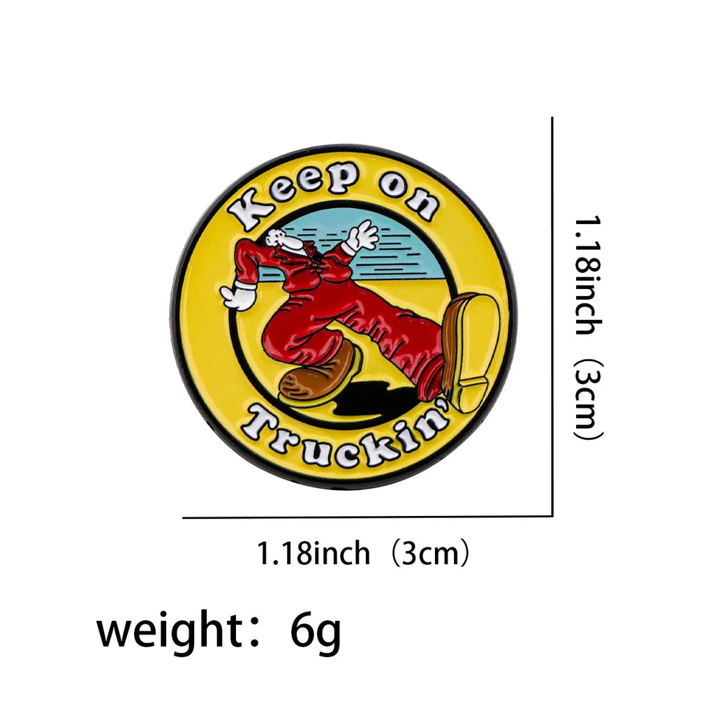 Keep On Truckin’ Enamel Pin 1