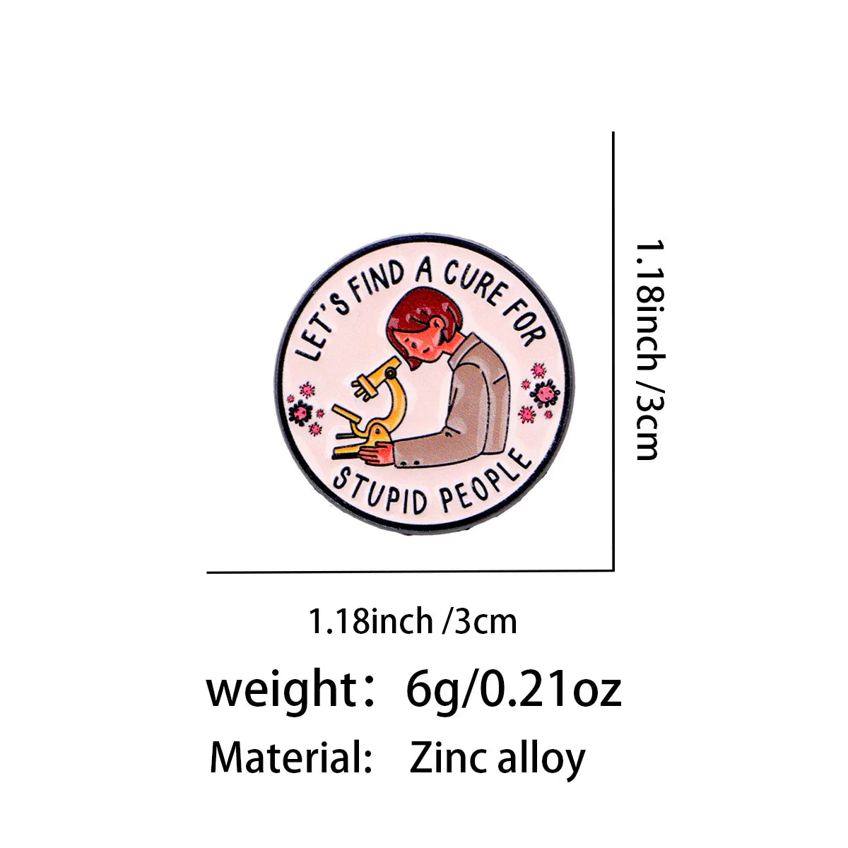 Funny Scientist Enamel Pin Lapel Pins ’Stupid People’ Science Brooches for Women Fashion Jewelry Accessories Friends