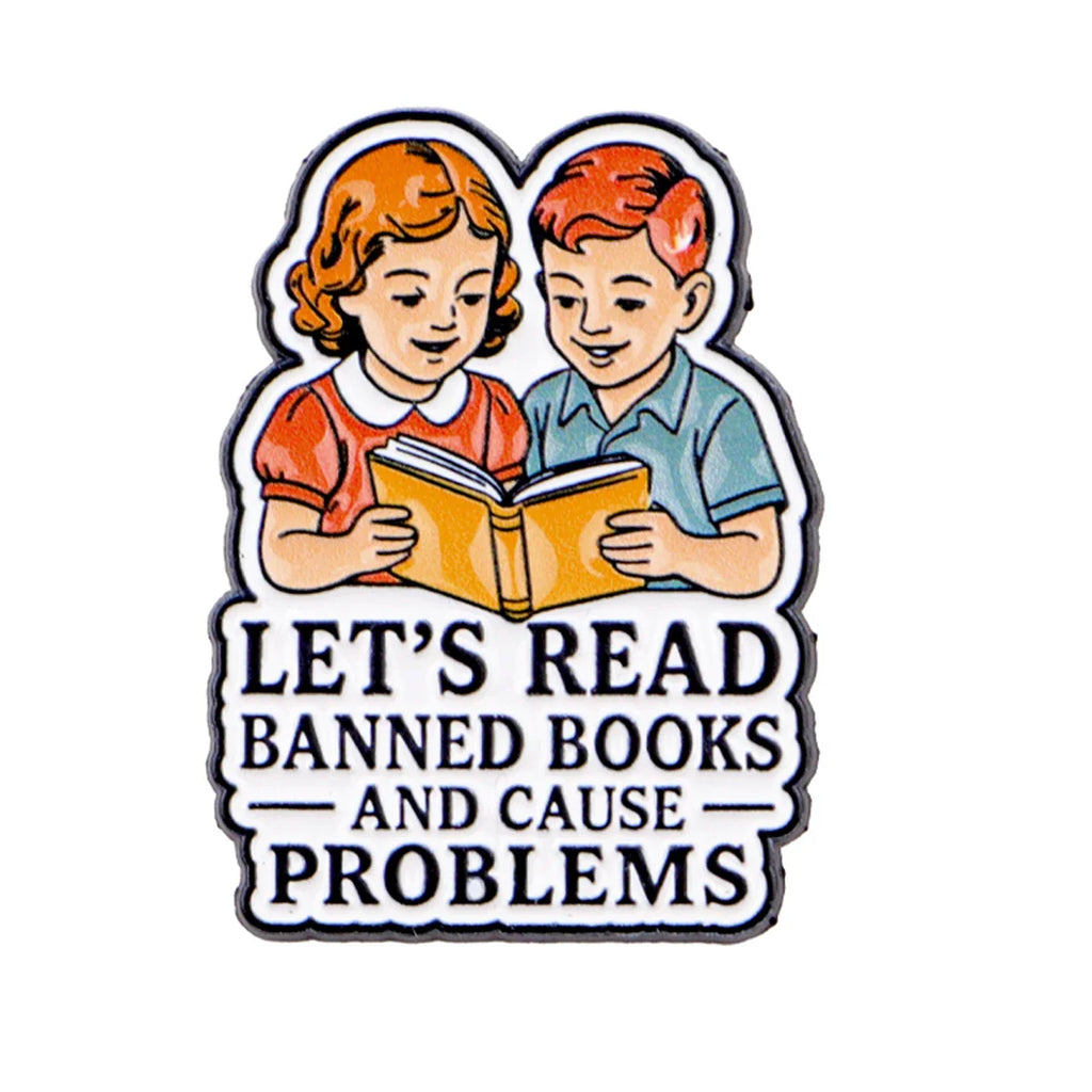 ’Let’S Read Books’ Enamel Pin Cartoon Characters Brooch Pines Lapel Pins Badge on Backpack Clothing Accessories Funny