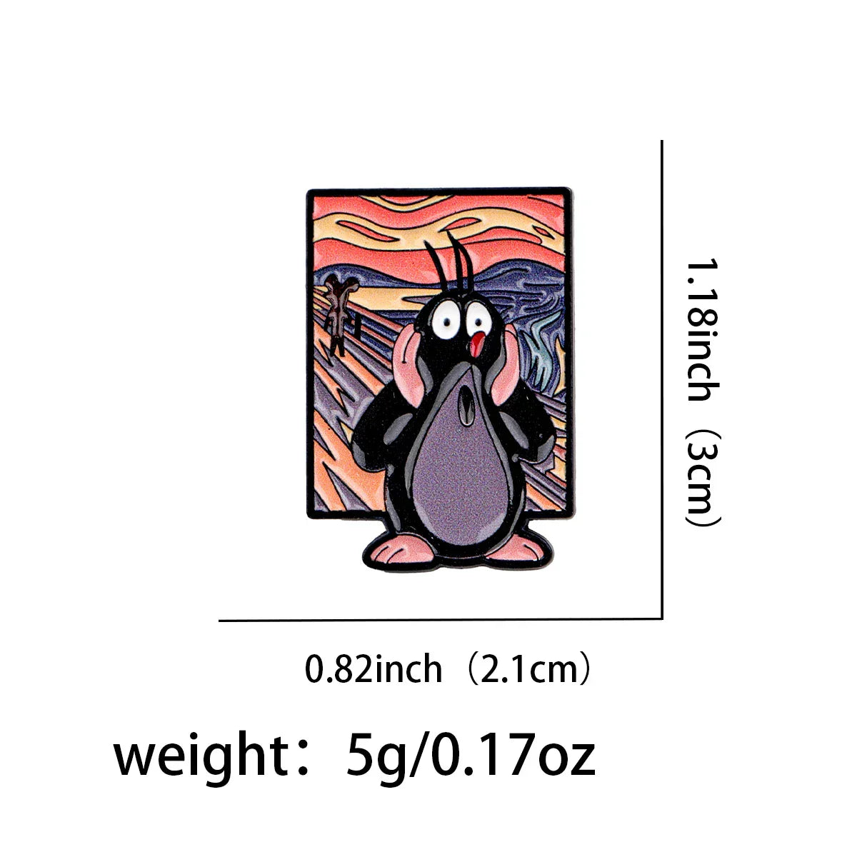 Cute Little Mole Enamel Pin Art Oil Painting Brooches Lapel Pins Badge on Backpack Clothing Accessories Animal Jewelry