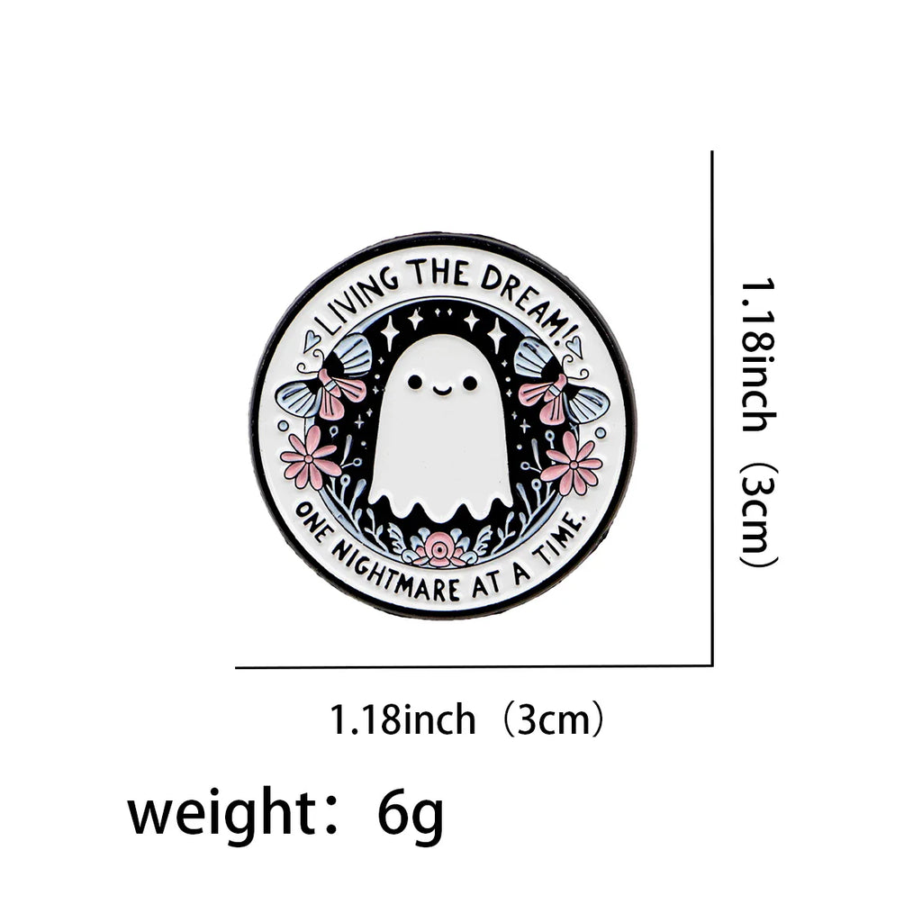 ’Living The Dream’ Ghost Enamel Pin 1