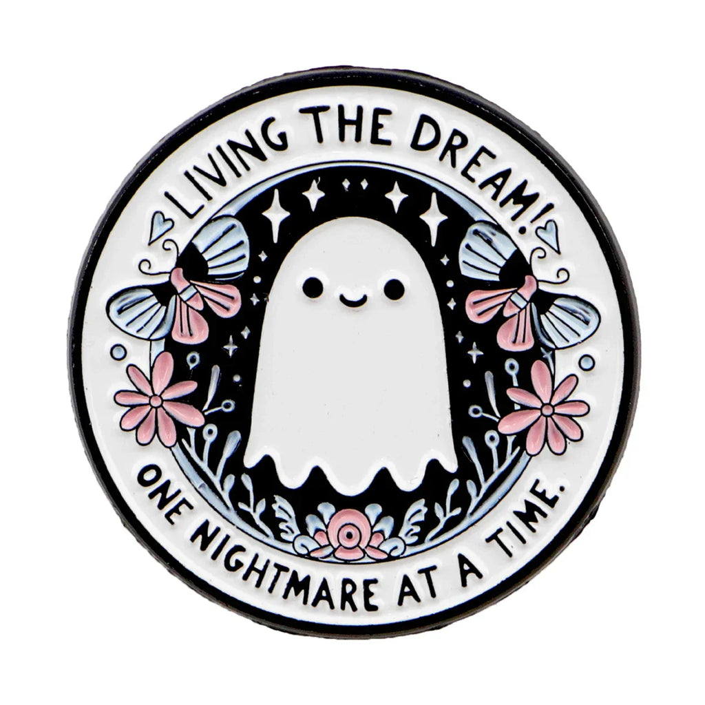 ’Living The Dream’ Ghost Enamel Pin 1