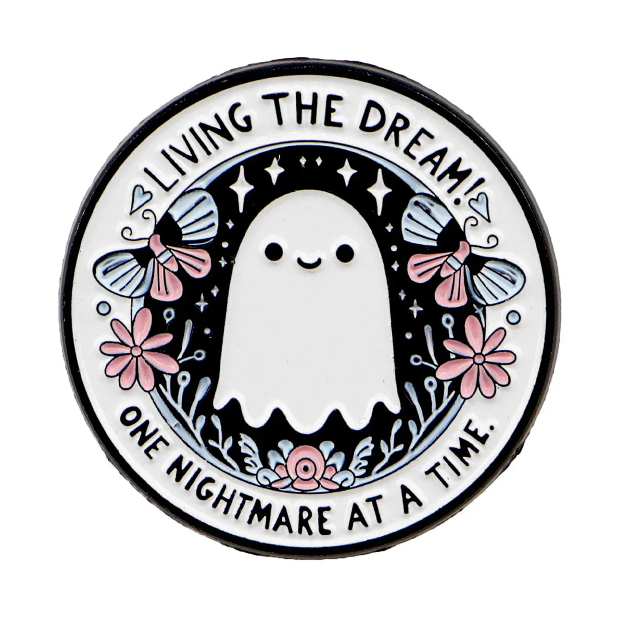’Living The Dream’ Ghost Enamel Pin 1