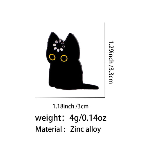’Loading’ Black Cat Enamel Pin Cute Brooch Pines Lapel Pins Badge on Backpack Clothing Accessories Animal Jewelry